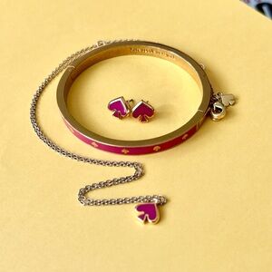 Kate Spade Gold and Candied Plum Spade Jewelry Set